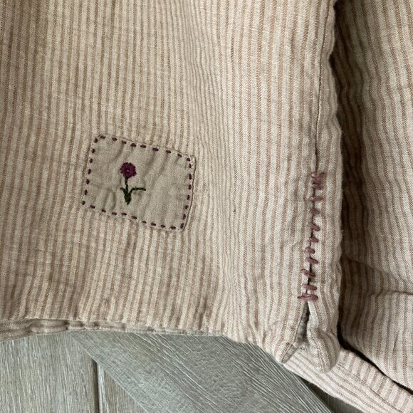 100% Linen Padded (quilted) Top, OS, light khaki color - Picture 15 of 15